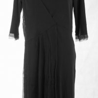 Черна елегантна рокля с воал марка ODM , снимка 2 - Рокли - 29018850