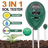 Влагомер за почва PH метър термометър почвен анализатор светломер 4в1, снимка 8 - Градински цветя и растения - 39552751