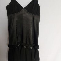 Черна секси рокля , сатен и воал, снимка 5 - Рокли - 40739689
