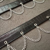 Нов дамски кожен колан за талия-ханш със синджири р-р S, M, L, снимка 10 - Колани - 44017919
