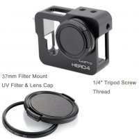 Рамка за GoPro Hero 4, UV филтър, Адаптер 37mm, Алуминий, Черен, снимка 3 - Чанти, стативи, аксесоари - 27867922