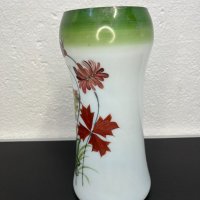 Рисувана стъклена ваза - Арт Нуво. №4961, снимка 9 - Антикварни и старинни предмети - 43923265