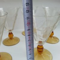 Ретро стъклени чаши гравирани , снимка 3 - Антикварни и старинни предмети - 37552715