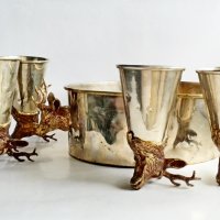 Античен сет чаши с еленска глава и купа от Бронз-Месинг за Хижари или Ловци, снимка 14 - Антикварни и старинни предмети - 38345626