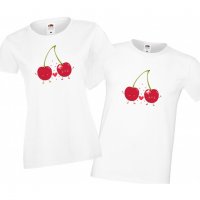 Влюбени черешки Комплект тениски за влюбени, снимка 2 - Тениски - 33012239