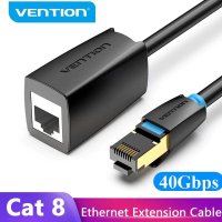 Vention удължителен кабел Cat.8 SSTP Extension Patch Cable 3M Black 40Gbps - IKHBI, снимка 1 - Мрежови адаптери - 43467972