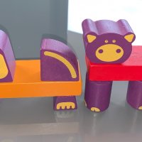 Дървени животни Djeco и низанка Einhorn + подарък 2 рамки за снимки, снимка 3 - Образователни игри - 26410216