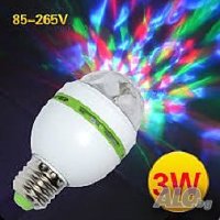  Въртяща се цветна диско парти LED лампа в формата на топка, магически кристален ефект, снимка 3 - Bluetooth тонколони - 40395012