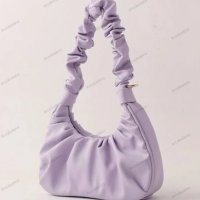 Дамска кожена чанта с плисе багет за рамо, 5цвята - 024, снимка 4 - Чанти - 42010853