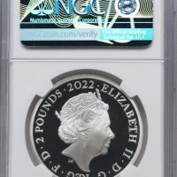 2022 James I 1oz (31.1г) £2 Сребърна Монета - NGC PF70 - Ограничено Издание 1250 - Great Britain, снимка 2 - Нумизматика и бонистика - 43893478