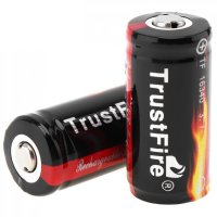 Trustfire 16340, CR123A, Li-Ion, 3.7V, 880 mAh със защита акумулаторна батерия 2 броя , снимка 1 - Друга електроника - 43821146