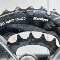 Курбели SRAM 38/24 в комплект със средно движение, снимка 2 - Велосипеди - 43733027