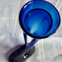 свещник - фигура - син цвят - стъкло, снимка 3 - Други - 43967643