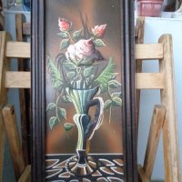 Продавам картина с ефектен ръчен релеф  - Ваза с цветя, снимка 1 - Декорация за дома - 38899005