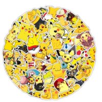 50 бр Пикачу от Покемон pokemon самозалепващи лепенки стикери за украса декор картонена торта , снимка 1 - Други - 43991952