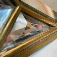 Старо стенно огледало с бронзова рамка и фасет на огледалата, снимка 4 - Антикварни и старинни предмети - 42962381
