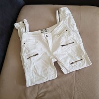 Original BY MALENE BIRGER Stretch Cotton Zip Cuff White Trousers Pants, снимка 1 - Панталони - 38574791