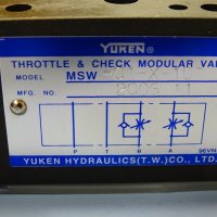 хидравличен регулатор на дебит YUKEN MSW-01-X-10T, снимка 2 - Резервни части за машини - 35032993