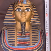 Уникална масивна ръчно рисувана статуетка-Тутанкамон(4кг), снимка 1 - Антикварни и старинни предмети - 39159893