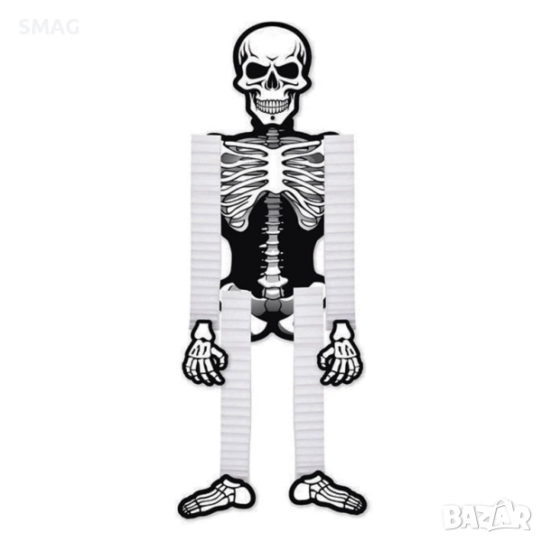 Halloween / Хелоуин декоративен хартиен скелет – 24x75см_1255234, снимка 1