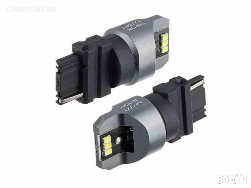 ЛАМПА VISION P27W (T25) 12 24V 6X 3020 SMD LED, НЕПОЛЯРНА, CANBUS, БЯЛА, 2 БР.58338 1КТ., снимка 1