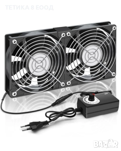 PC вентилатор двоен, 240 мм, Регулируем, AC вентилатор 220V - 240V, 2750 об/мин, преносим, снимка 1