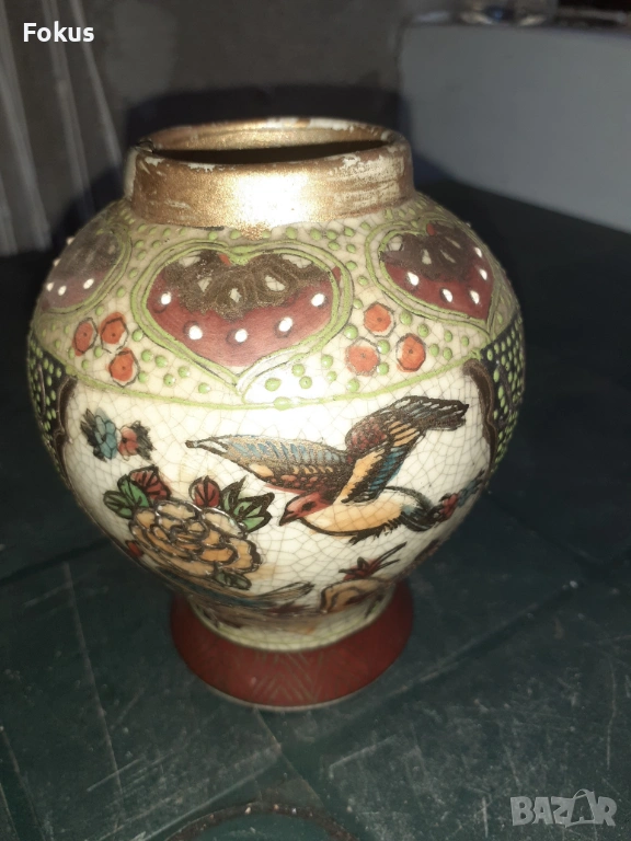 Красива стара ваза порцелан Сатцума Satsuma, снимка 1