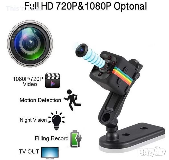 1080P 720P SQ11 Mini Camera(Малка Камера), снимка 1