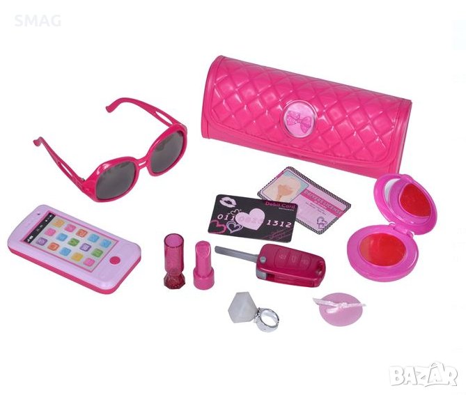 Розов комплект за красота с чанта Мобилни очила и ключове, снимка 1
