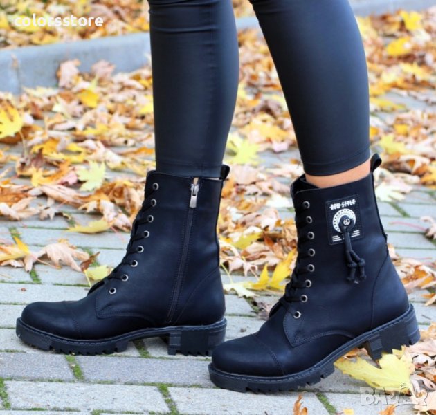 Равни боти - черна кожа - K-20, снимка 1