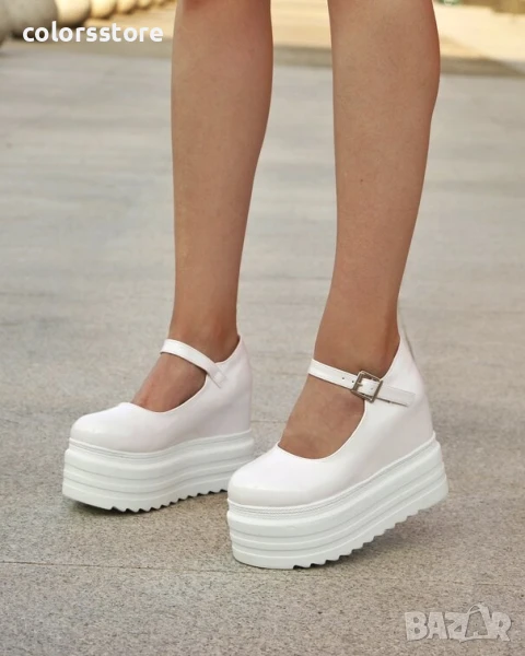 Обувки на платформа - бял лак - GHF90

-, снимка 1