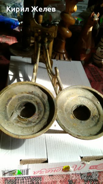 Свещник стар бронз 21606, снимка 1