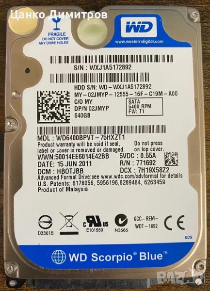 Твърди дискове / Hard Disk 2.5" inch за лаптопи и настолни машини, снимка 1