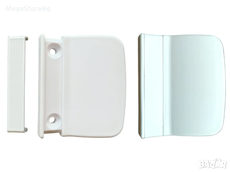 Дръжка плоска за врата бяла / Дръжка за шнапер, снимка 1