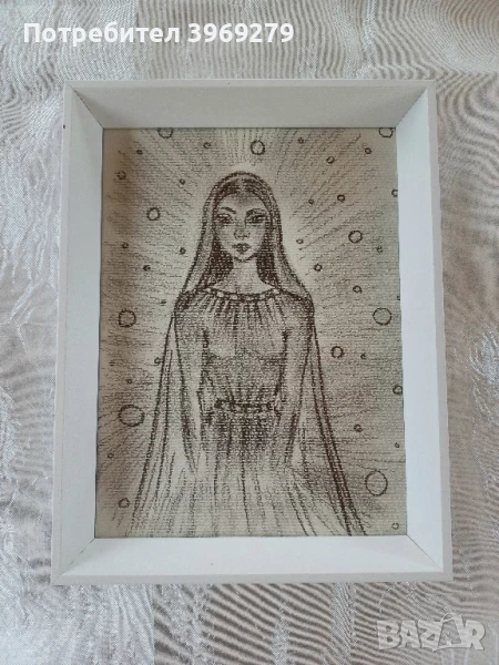 Лечебна рисунка в бяла рамка, 16,5/21,5 см., снимка 1