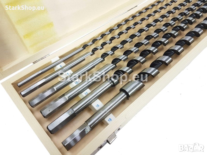  Комплект свредла за дърво 6 части 6 – 18 \ 460 мм в дървена кутия Mar-Pol, снимка 1