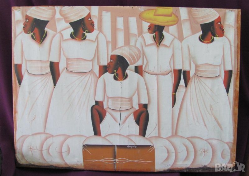 Много Голяма Картина Масло Платно Подписана 100х70см., снимка 1