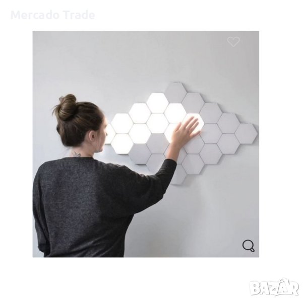 Комплект 3 бр. Стенни LED лампи Mercado Trade, С дистанционно управление, снимка 1