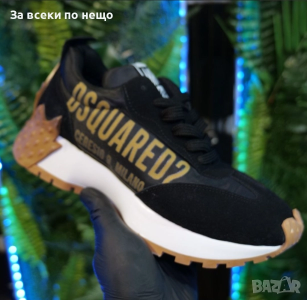 DSQUARED2 Дамски Маратонки С Кутия👟Дамски Спортни Обувки Дискуаред2 Цвят - Черно и Златисто Код S85, снимка 1
