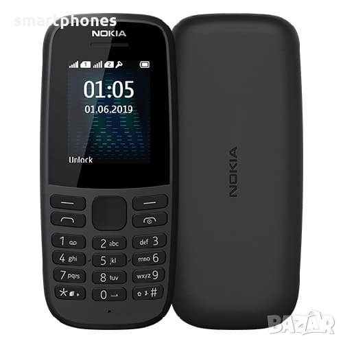 Телефон Nokia 105 (2019) Dual Sim Black - нов с 24 месеца гаранция, снимка 1