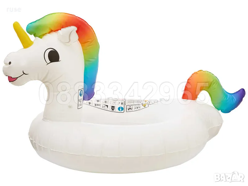 НОВИ! Надуваем голям пояс Еднорог 132х87х76.2см 60кг, снимка 1