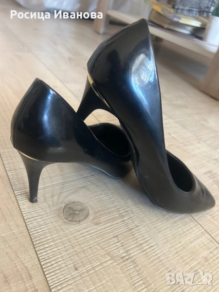 Обувки с ток - лачени, снимка 1