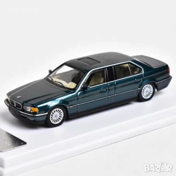 BMW 750i Long Limousine дълга база - мащаб 1:64 на Massdi моделът е нов в PVC дисплей-кейс, снимка 1