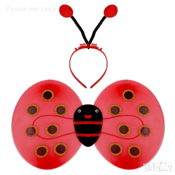 Парти крила калинка, пчеличка или пеперуда с диадеми , снимка 1