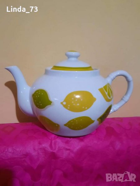 Голям чайник,с лимони-"Robin Zingone"-design. Закупен от Америка, снимка 1