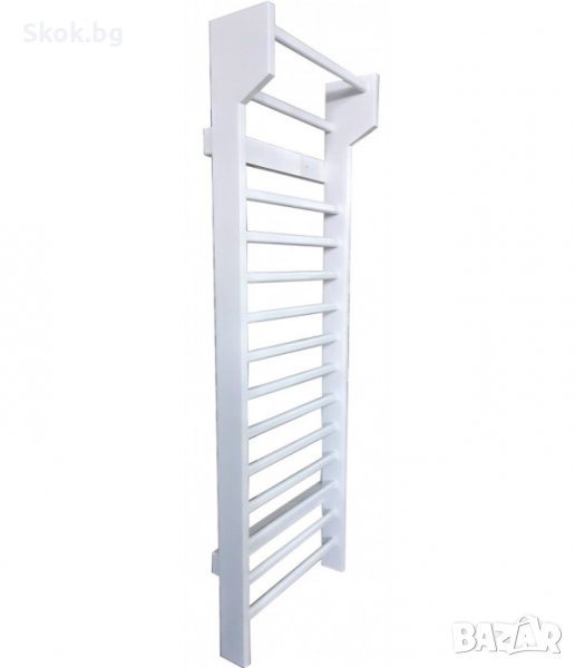 Шведска стена за гимнастика - 230 x 80 см - Бяла - 14 Стъпала, снимка 1
