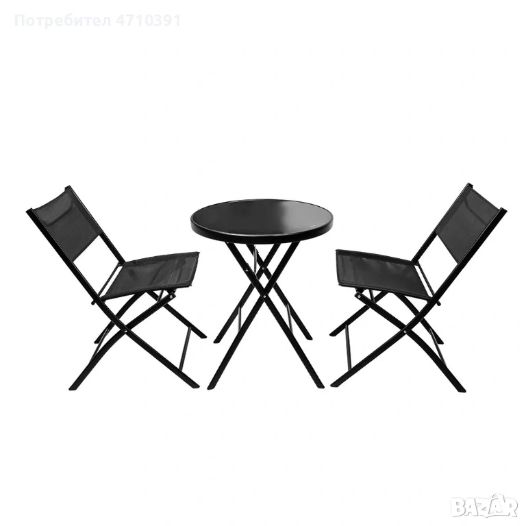 Градински сет 2 сгъваеми стола и сгъваема маса, снимка 1
