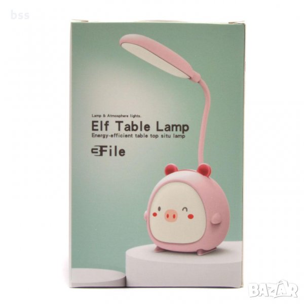 Код 84486 LED лампа - животинче с подвижно рамо и стабилна основа - розово, снимка 1