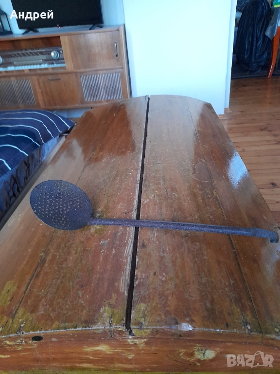 Стара решетъчна лъжица,бъркалка #6, снимка 1