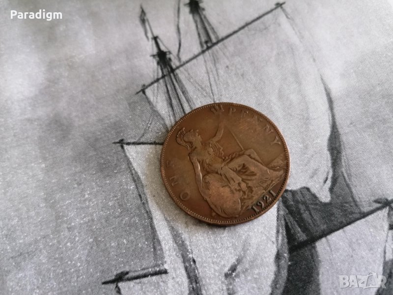 Монета - Великобритания - 1 пени | 1921г., снимка 1